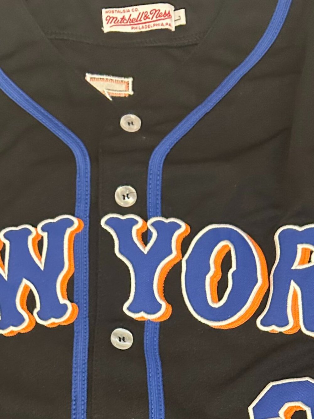 2000 NEW YORK METS MIKE PIAZZA Men's JERSEY M,L,XL,2X,3X by Mitchell & Ness NWT - Picture 5 of 7